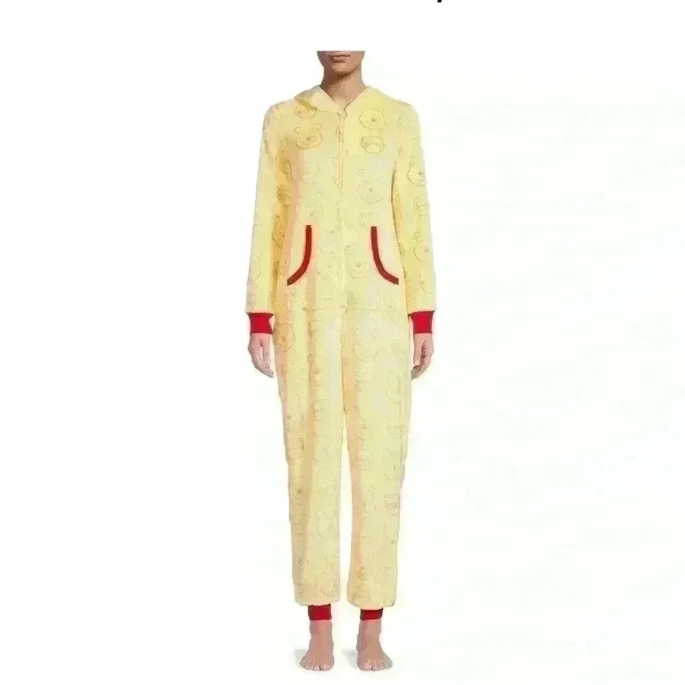 Disney Winnie the Pooh Zippered Onsie Fleece Pajamas Costume